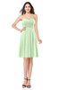 ColsBM Jillian Pale Green Gorgeous Sweetheart Sleeveless Half Backless Knee Length Plus Size Bridesmaid Dresses