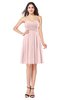 ColsBM Jillian Pastel Pink Gorgeous Sweetheart Sleeveless Half Backless Knee Length Plus Size Bridesmaid Dresses