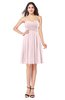 ColsBM Jillian Petal Pink Gorgeous Sweetheart Sleeveless Half Backless Knee Length Plus Size Bridesmaid Dresses