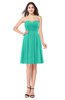ColsBM Jillian Viridian Green Gorgeous Sweetheart Sleeveless Half Backless Knee Length Plus Size Bridesmaid Dresses