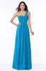 ColsBM Sophie Cornflower Blue Elegant A-line Asymmetric Neckline Chiffon Floor Length Ruching Plus Size Bridesmaid Dresses