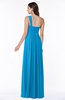 ColsBM Sophie Cornflower Blue Elegant A-line Asymmetric Neckline Chiffon Floor Length Ruching Plus Size Bridesmaid Dresses