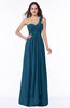 ColsBM Sophie Moroccan Blue Elegant A-line Asymmetric Neckline Chiffon Floor Length Ruching Plus Size Bridesmaid Dresses