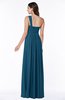 ColsBM Sophie Moroccan Blue Elegant A-line Asymmetric Neckline Chiffon Floor Length Ruching Plus Size Bridesmaid Dresses