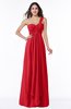 ColsBM Sophie Red Elegant A-line Asymmetric Neckline Chiffon Floor Length Ruching Plus Size Bridesmaid Dresses