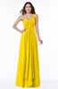 ColsBM Sophie Yellow Elegant A-line Asymmetric Neckline Chiffon Floor Length Ruching Plus Size Bridesmaid Dresses