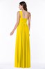 ColsBM Sophie Yellow Elegant A-line Asymmetric Neckline Chiffon Floor Length Ruching Plus Size Bridesmaid Dresses