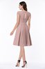 ColsBM Maya Blush Pink Modest A-line Short Sleeve Chiffon Knee Length Sash Plus Size Bridesmaid Dresses