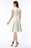 ColsBM Maya Cream Modest A-line Short Sleeve Chiffon Knee Length Sash Plus Size Bridesmaid Dresses