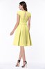 ColsBM Maya Daffodil Modest A-line Short Sleeve Chiffon Knee Length Sash Plus Size Bridesmaid Dresses