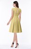ColsBM Maya Gold Modest A-line Short Sleeve Chiffon Knee Length Sash Plus Size Bridesmaid Dresses