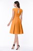 ColsBM Maya Orange Modest A-line Short Sleeve Chiffon Knee Length Sash Plus Size Bridesmaid Dresses
