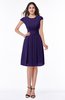 ColsBM Maya Royal Purple Modest A-line Short Sleeve Chiffon Knee Length Sash Plus Size Bridesmaid Dresses