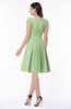 ColsBM Maya Sage Green Modest A-line Short Sleeve Chiffon Knee Length Sash Plus Size Bridesmaid Dresses