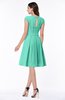 ColsBM Maya Seafoam Green Modest A-line Short Sleeve Chiffon Knee Length Sash Plus Size Bridesmaid Dresses