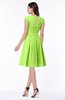 ColsBM Maya Sharp Green Modest A-line Short Sleeve Chiffon Knee Length Sash Plus Size Bridesmaid Dresses