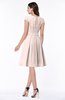 ColsBM Maya Silver Peony Modest A-line Short Sleeve Chiffon Knee Length Sash Plus Size Bridesmaid Dresses