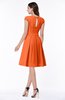 ColsBM Maya Tangerine Modest A-line Short Sleeve Chiffon Knee Length Sash Plus Size Bridesmaid Dresses