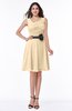 ColsBM Julie Apricot Gelato Glamorous V-neck Sleeveless Zip up Knee Length Flower Plus Size Bridesmaid Dresses