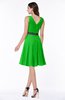 ColsBM Julie Classic Green Glamorous V-neck Sleeveless Zip up Knee Length Flower Plus Size Bridesmaid Dresses