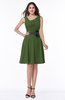 ColsBM Julie Garden Green Glamorous V-neck Sleeveless Zip up Knee Length Flower Plus Size Bridesmaid Dresses