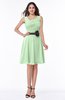 ColsBM Julie Light Green Glamorous V-neck Sleeveless Zip up Knee Length Flower Plus Size Bridesmaid Dresses