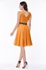 ColsBM Julie Orange Glamorous V-neck Sleeveless Zip up Knee Length Flower Plus Size Bridesmaid Dresses