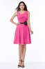 ColsBM Julie Rose Pink Glamorous V-neck Sleeveless Zip up Knee Length Flower Plus Size Bridesmaid Dresses