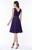 ColsBM Julie Royal Purple Glamorous V-neck Sleeveless Zip up Knee Length Flower Plus Size Bridesmaid Dresses