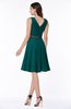ColsBM Julie Shaded Spruce Glamorous V-neck Sleeveless Zip up Knee Length Flower Plus Size Bridesmaid Dresses