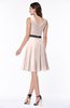 ColsBM Julie Silver Peony Glamorous V-neck Sleeveless Zip up Knee Length Flower Plus Size Bridesmaid Dresses