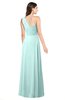 ColsBM Aislinn Blue Glass Modest A-line Sleeveless Half Backless Floor Length Ribbon Plus Size Bridesmaid Dresses