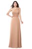ColsBM Aislinn Burnt Orange Modest A-line Sleeveless Half Backless Floor Length Ribbon Plus Size Bridesmaid Dresses