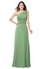 ColsBM Aislinn Fair Green Modest A-line Sleeveless Half Backless Floor Length Ribbon Plus Size Bridesmaid Dresses