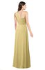 ColsBM Aislinn Gold Modest A-line Sleeveless Half Backless Floor Length Ribbon Plus Size Bridesmaid Dresses