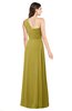 ColsBM Aislinn Golden Olive Modest A-line Sleeveless Half Backless Floor Length Ribbon Plus Size Bridesmaid Dresses