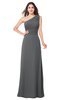 ColsBM Aislinn Grey Modest A-line Sleeveless Half Backless Floor Length Ribbon Plus Size Bridesmaid Dresses