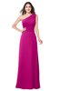 ColsBM Aislinn Hot Pink Modest A-line Sleeveless Half Backless Floor Length Ribbon Plus Size Bridesmaid Dresses