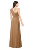 ColsBM Aislinn Light Brown Modest A-line Sleeveless Half Backless Floor Length Ribbon Plus Size Bridesmaid Dresses