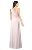 ColsBM Aislinn Light Pink Modest A-line Sleeveless Half Backless Floor Length Ribbon Plus Size Bridesmaid Dresses