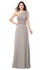 ColsBM Aislinn Mushroom Modest A-line Sleeveless Half Backless Floor Length Ribbon Plus Size Bridesmaid Dresses