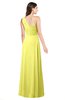 ColsBM Aislinn Pale Yellow Modest A-line Sleeveless Half Backless Floor Length Ribbon Plus Size Bridesmaid Dresses