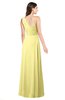 ColsBM Aislinn Pastel Yellow Modest A-line Sleeveless Half Backless Floor Length Ribbon Plus Size Bridesmaid Dresses
