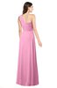 ColsBM Aislinn Pink Modest A-line Sleeveless Half Backless Floor Length Ribbon Plus Size Bridesmaid Dresses