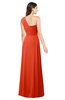 ColsBM Aislinn Tangerine Tango Modest A-line Sleeveless Half Backless Floor Length Ribbon Plus Size Bridesmaid Dresses
