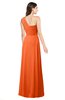 ColsBM Aislinn Tangerine Modest A-line Sleeveless Half Backless Floor Length Ribbon Plus Size Bridesmaid Dresses