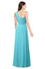 ColsBM Aislinn Turquoise Modest A-line Sleeveless Half Backless Floor Length Ribbon Plus Size Bridesmaid Dresses