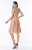 ColsBM Jenny Almost Apricot Simple A-line Scoop Sleeveless Chiffon Knee Length Plus Size Bridesmaid Dresses