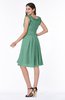 ColsBM Jenny Beryl Green Simple A-line Scoop Sleeveless Chiffon Knee Length Plus Size Bridesmaid Dresses