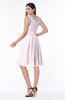 ColsBM Jenny Blush Simple A-line Scoop Sleeveless Chiffon Knee Length Plus Size Bridesmaid Dresses